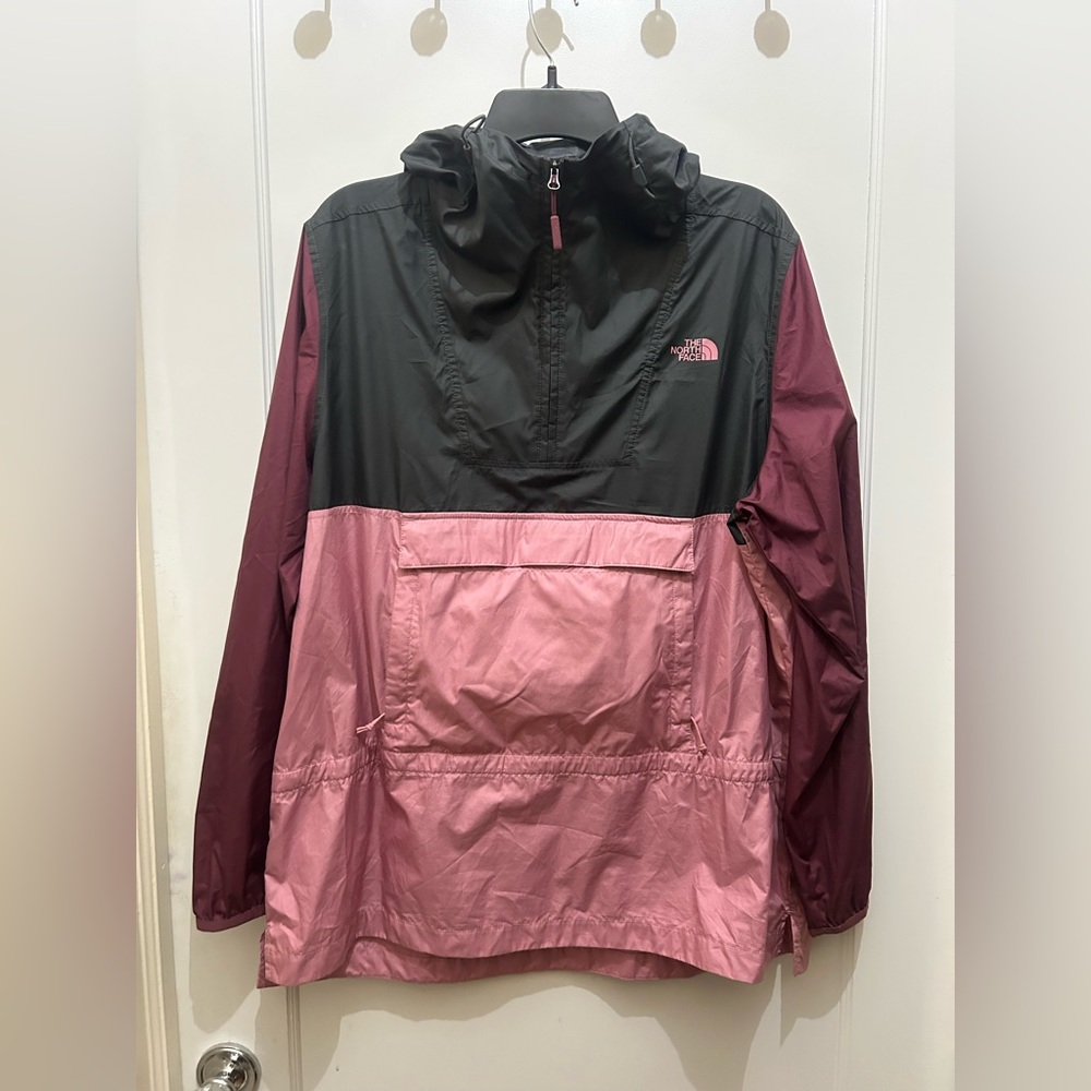 The North Face Women's Black, Pink & Burgundy Windbreaker Anorak - Picture 1 of 3